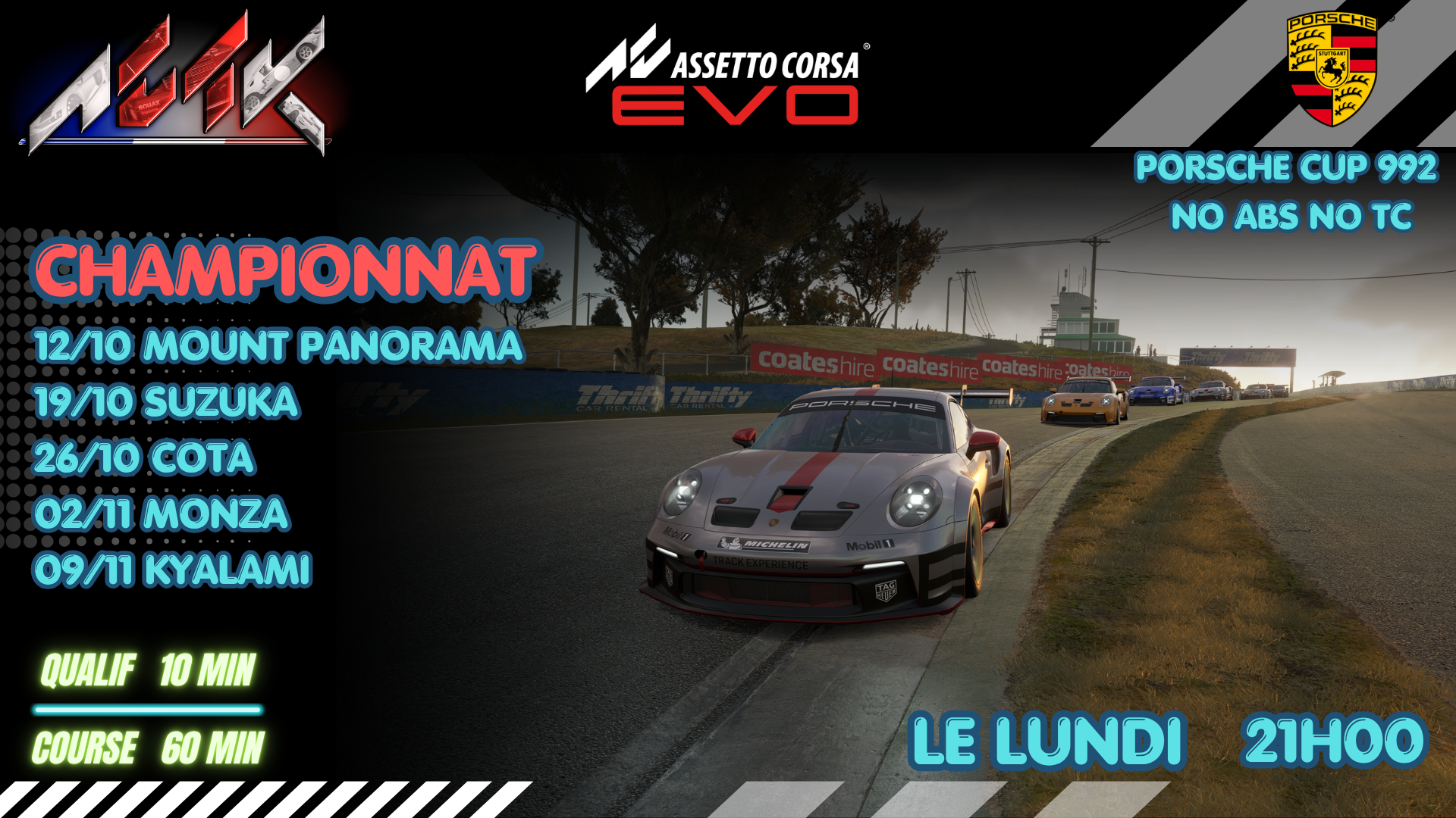 Championnat Porsche Cup 992